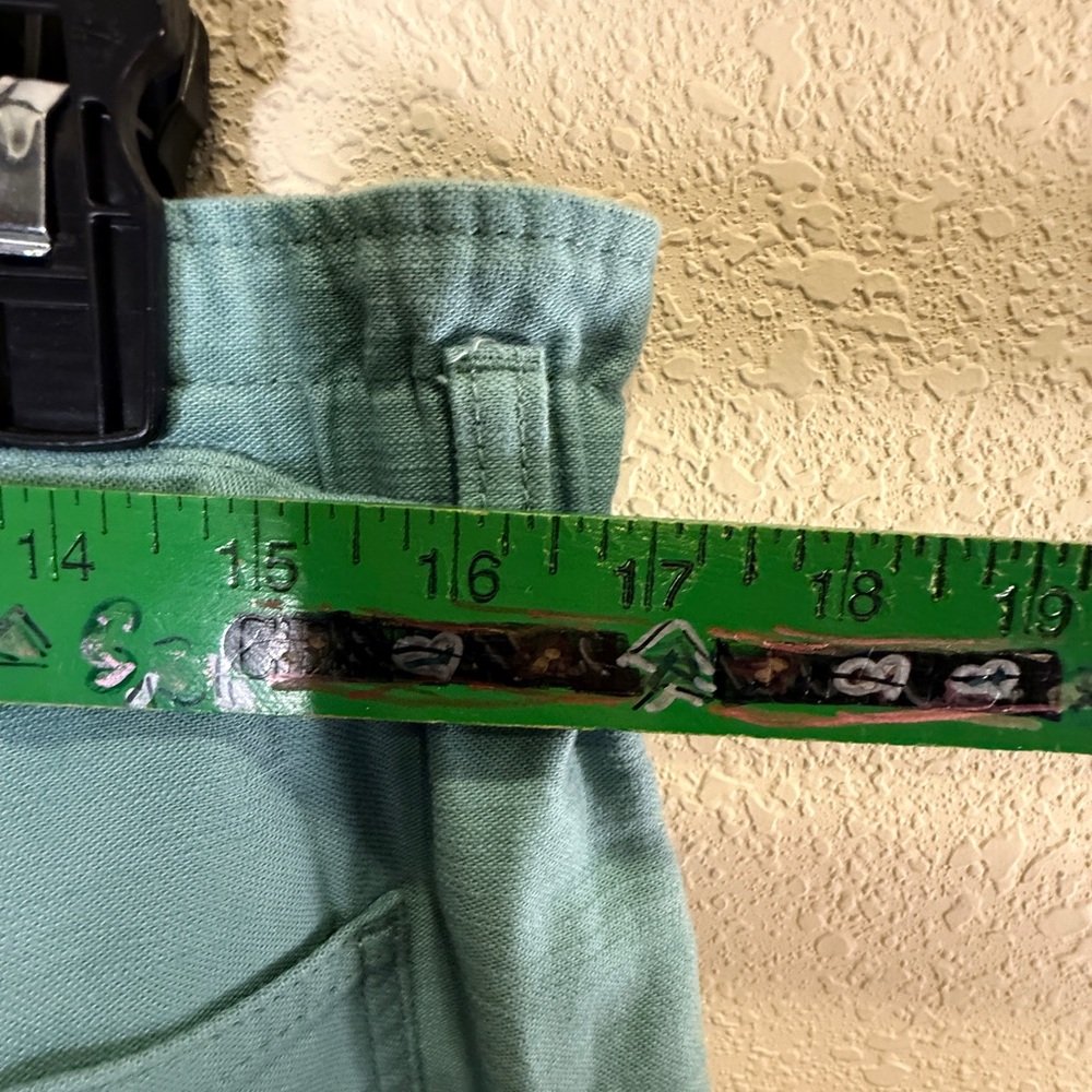J. Crew Re-Imagined Seafoam Green Paperbag Pants with Tie Belt Cotton Sz 14 - Picture 12 of 14